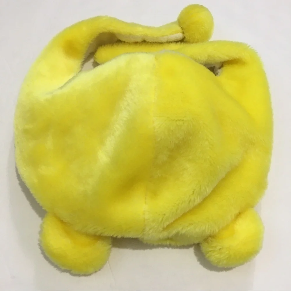 Toddler boy yellow bear fleece lined winter hat